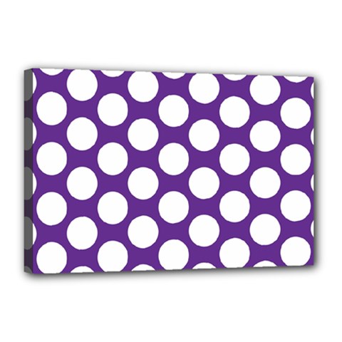 Purple Polkadot Canvas 18  x 12  (Framed) from ArtsNow.com