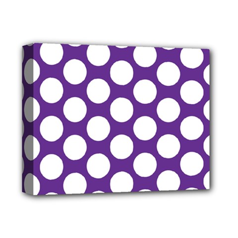 Purple Polkadot Deluxe Canvas 14  x 11  (Framed) from ArtsNow.com