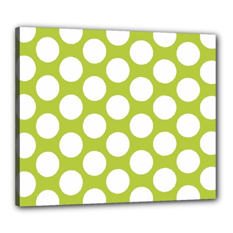 Spring Green Polkadot Canvas 24  x 20  (Framed) from ArtsNow.com