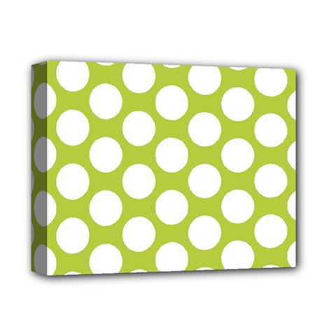 Spring Green Polkadot Deluxe Canvas 14  x 11  (Framed) from ArtsNow.com