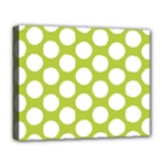 Spring Green Polkadot Deluxe Canvas 20  x 16  (Framed)