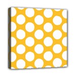 Sunny Yellow Polkadot Mini Canvas 8  x 8  (Framed)