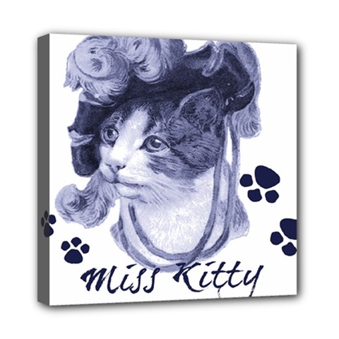 Miss Kitty blues Mini Canvas 8  x 8  (Framed) from ArtsNow.com