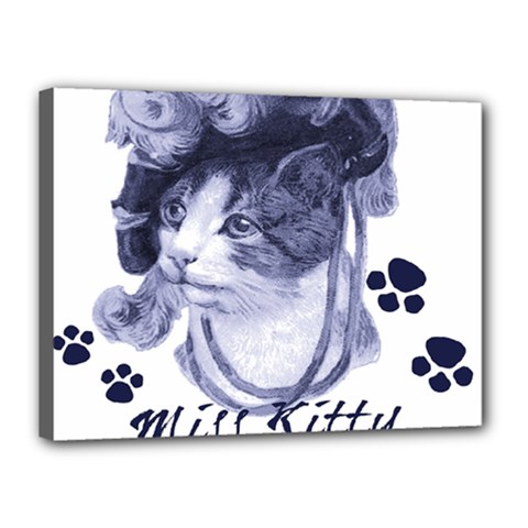 Miss Kitty blues Canvas 16  x 12  (Framed) from ArtsNow.com