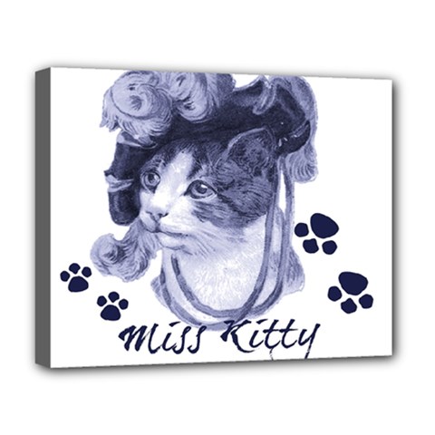 Miss Kitty blues Deluxe Canvas 20  x 16  (Framed) from ArtsNow.com