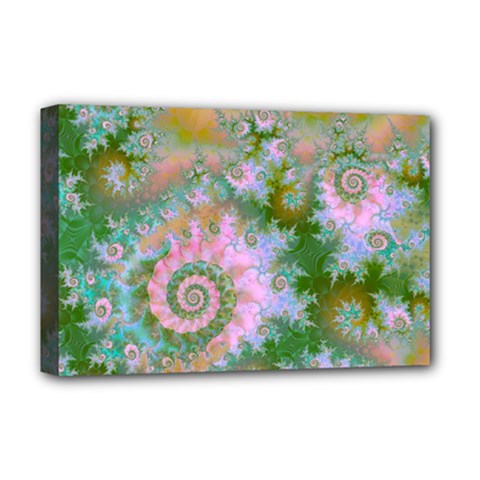 Rose Forest Green, Abstract Swirl Dance Deluxe Canvas 18  x 12  (Framed) from ArtsNow.com