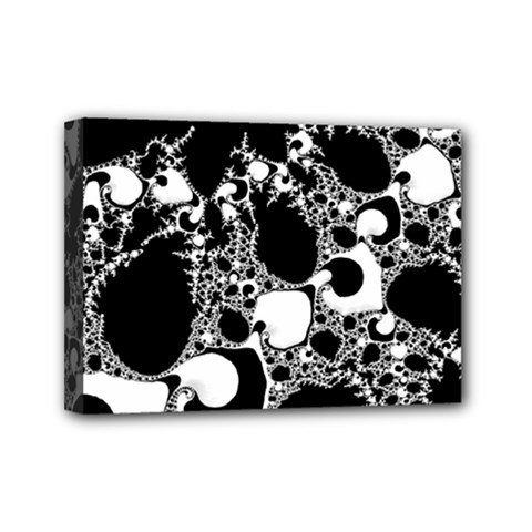 Special Fractal 04 B&w Mini Canvas 7  x 5  (Framed) from ArtsNow.com