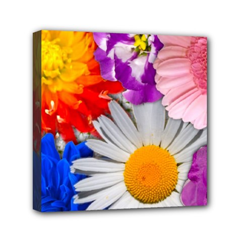 Lovely Flowers, Blue Mini Canvas 6  x 6  (Framed) from ArtsNow.com