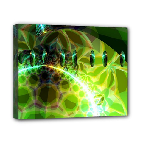 Dawn Of Time, Abstract Lime & Gold Emerge Canvas 10  x 8  (Framed) from ArtsNow.com