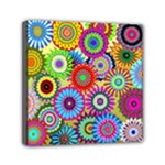 Psychedelic Flowers Mini Canvas 6  x 6  (Framed)