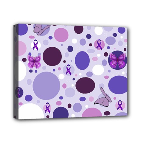 Purple Awareness Dots Canvas 10  x 8  (Framed) from ArtsNow.com