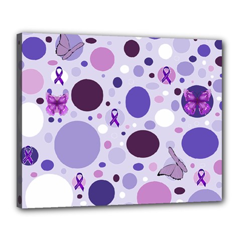 Purple Awareness Dots Canvas 20  x 16  (Framed) from ArtsNow.com