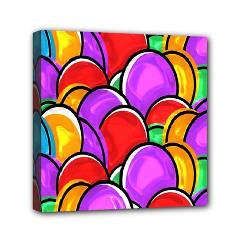 Colored Easter Eggs Mini Canvas 6  x 6  (Framed) from ArtsNow.com