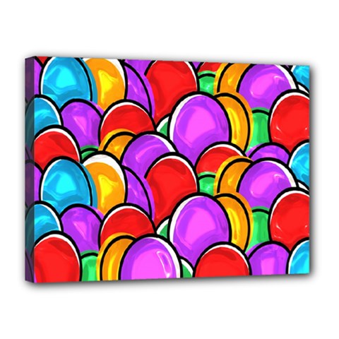 Colored Easter Eggs Canvas 16  x 12  (Framed) from ArtsNow.com