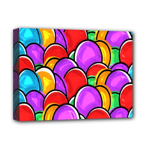 Colored Easter Eggs Deluxe Canvas 16  x 12  (Framed)  from ArtsNow.com