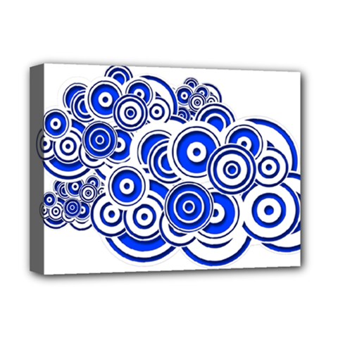 Trippy Blue Swirls Deluxe Canvas 16  x 12  (Framed)  from ArtsNow.com