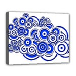 Trippy Blue Swirls Deluxe Canvas 20  x 16  (Framed)