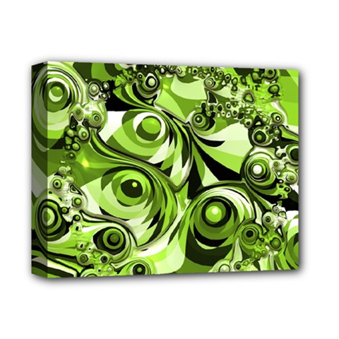 Retro Green Abstract Deluxe Canvas 14  x 11  (Framed) from ArtsNow.com