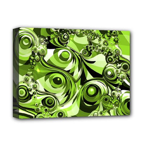 Retro Green Abstract Deluxe Canvas 16  x 12  (Framed)  from ArtsNow.com