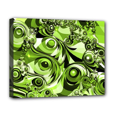 Retro Green Abstract Deluxe Canvas 20  x 16  (Framed) from ArtsNow.com