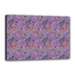 Purple Paisley Canvas 18  x 12  (Framed)