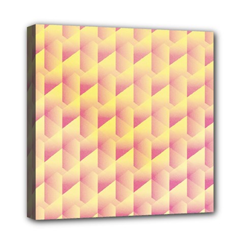 Geometric Pink & Yellow  Mini Canvas 8  x 8  (Framed) from ArtsNow.com