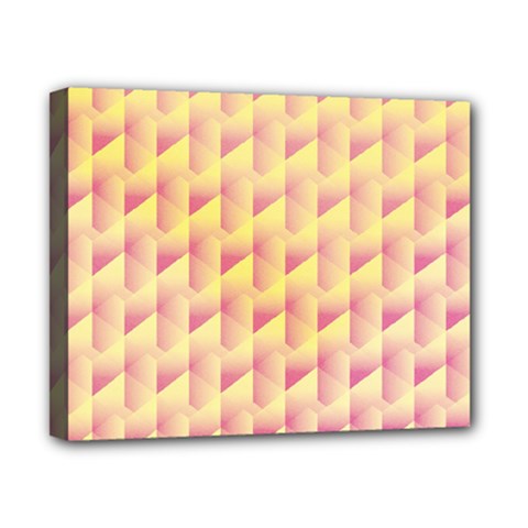 Geometric Pink & Yellow  Canvas 10  x 8  (Framed) from ArtsNow.com