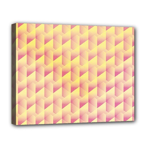 Geometric Pink & Yellow  Canvas 14  x 11  (Framed) from ArtsNow.com