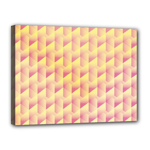 Geometric Pink & Yellow  Canvas 16  x 12  (Framed) from ArtsNow.com