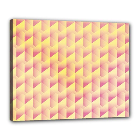 Geometric Pink & Yellow  Canvas 20  x 16  (Framed) from ArtsNow.com