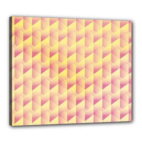 Geometric Pink & Yellow  Canvas 24  x 20  (Framed) from ArtsNow.com