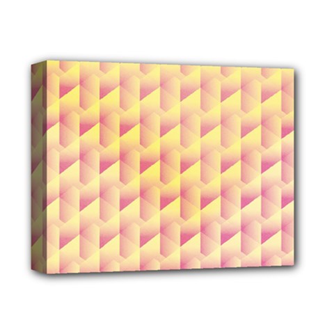 Geometric Pink & Yellow  Deluxe Canvas 14  x 11  (Framed) from ArtsNow.com