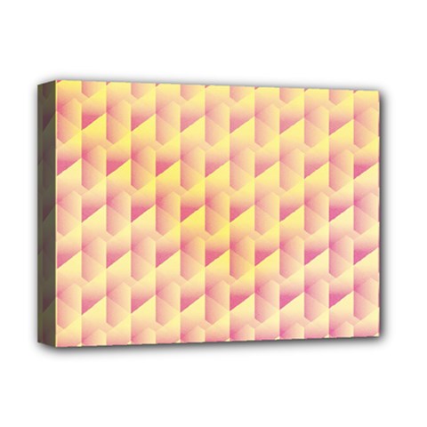 Geometric Pink & Yellow  Deluxe Canvas 16  x 12  (Framed)  from ArtsNow.com