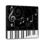 Whimsical Piano keys and music notes Mini Canvas 6  x 6  (Stretched)