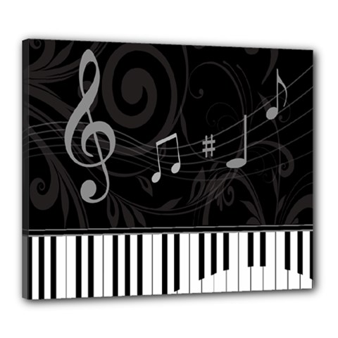 Whimsical Piano keys and music notes Canvas 24  x 20  (Stretched) from ArtsNow.com