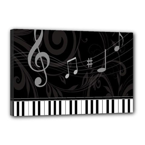 Whimsical Piano keys and music notes Canvas 18  x 12  (Stretched) from ArtsNow.com