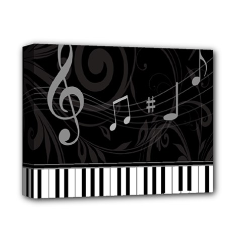 Whimsical Piano keys and music notes Deluxe Canvas 14  x 11  (Stretched) from ArtsNow.com