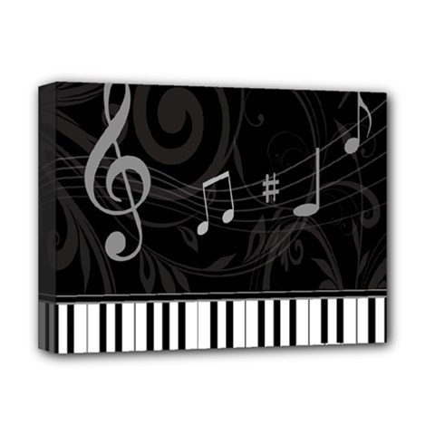 Whimsical Piano keys and music notes Deluxe Canvas 16  x 12  (Stretched)  from ArtsNow.com