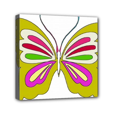 Color Butterfly  Mini Canvas 6  x 6  (Framed) from ArtsNow.com