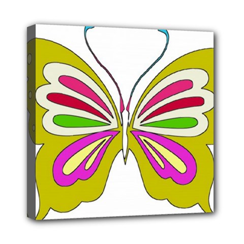 Color Butterfly  Mini Canvas 8  x 8  (Framed) from ArtsNow.com