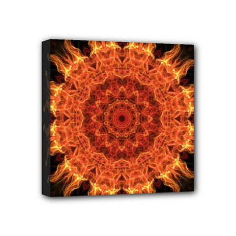 Flaming Sun Mini Canvas 4  x 4  (Framed) from ArtsNow.com