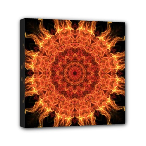 Flaming Sun Mini Canvas 6  x 6  (Framed) from ArtsNow.com