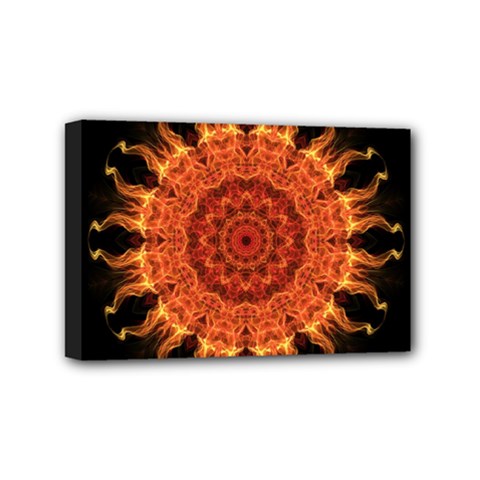 Flaming Sun Mini Canvas 6  x 4  (Framed) from ArtsNow.com