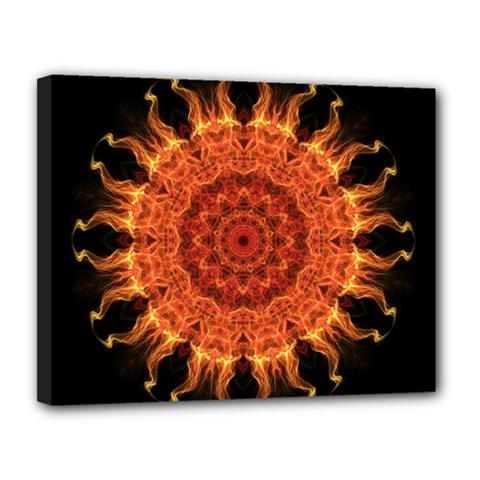 Flaming Sun Canvas 14  x 11  (Framed) from ArtsNow.com