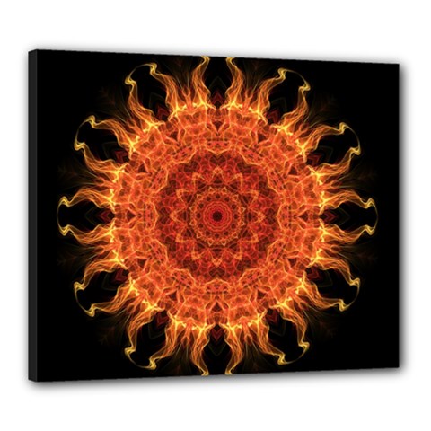 Flaming Sun Canvas 24  x 20  (Framed) from ArtsNow.com