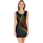 Abstract Rainbow Lily, Colorful Mystical Flower Bodycon Dress