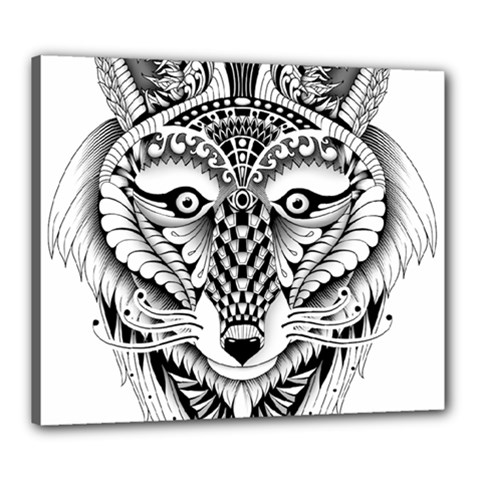 Ornate Foxy Wolf Canvas 24  x 20  (Framed) from ArtsNow.com