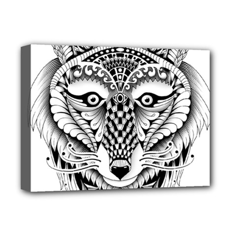 Ornate Foxy Wolf Deluxe Canvas 16  x 12  (Framed)  from ArtsNow.com