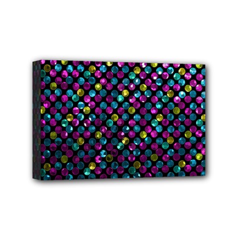 Polka Dot Sparkley Jewels 2 Mini Canvas 6  x 4  (Framed) from ArtsNow.com