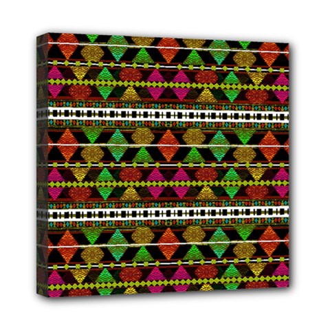 Aztec Style Pattern Mini Canvas 8  x 8  (Framed) from ArtsNow.com